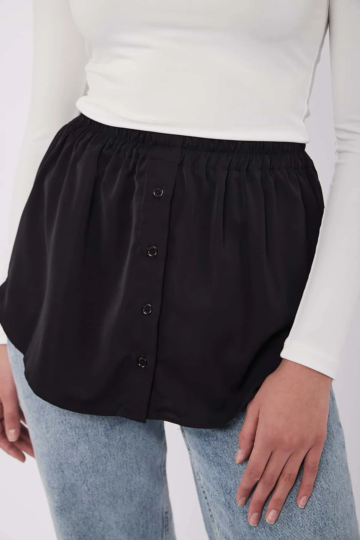 Adjustable Short Skirt - Black