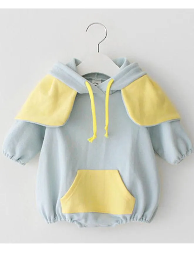 Adorable Elephant Pattern Hoodie Baby Onesie