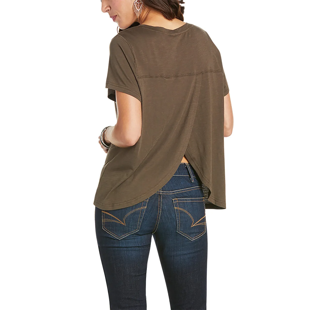 Ariat Ladies Dream Catcher Wellie Olive Tee Shirt 10034822