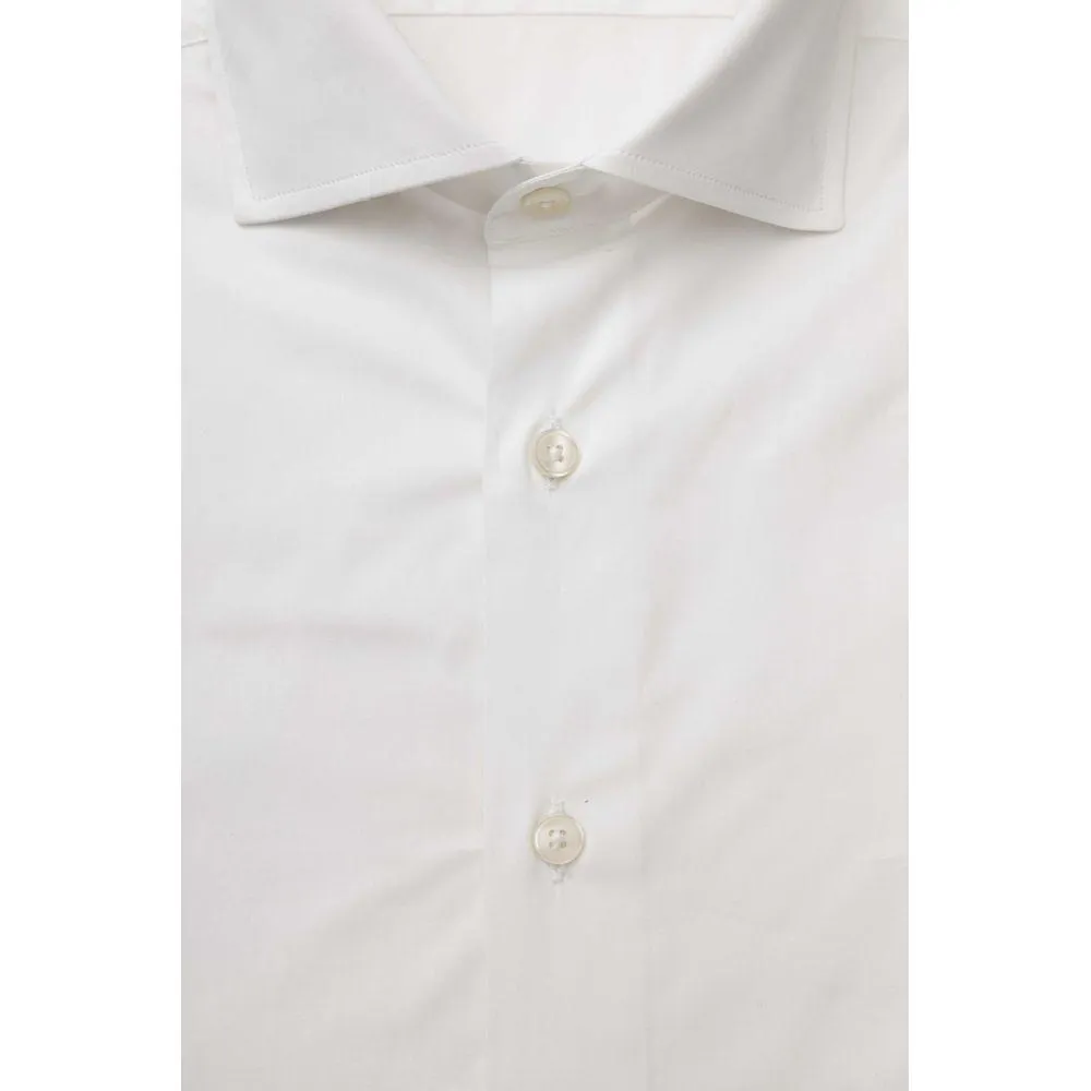 Bagutta White Cotton Men's Slim Shirt