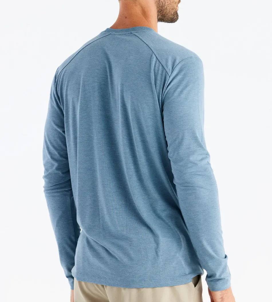 Bamboo Shade Long Sleeve Shirt Hthr Slate Blue