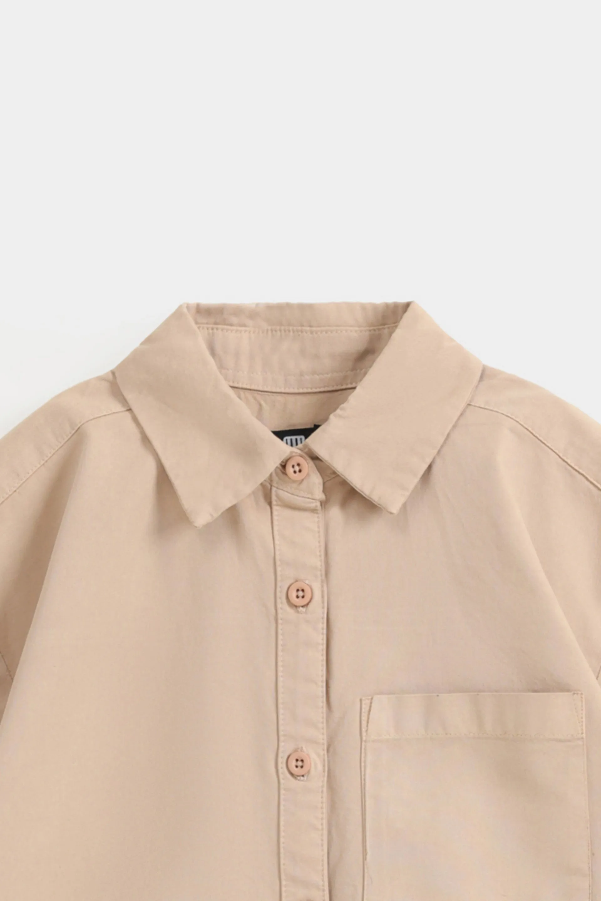 Basic Relaxed Fit Button Up Shirt