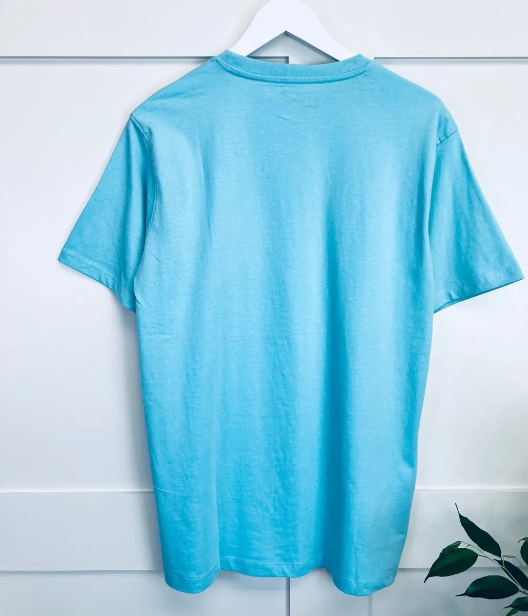 Blue Relaxed Fit Logo Cotton T-Shirt