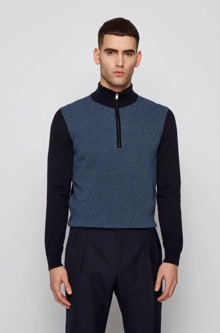 BOSS Ponzio Knitwear in Open Blue