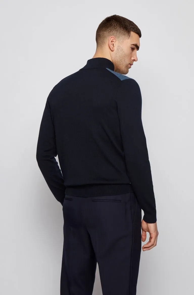 BOSS Ponzio Knitwear in Open Blue