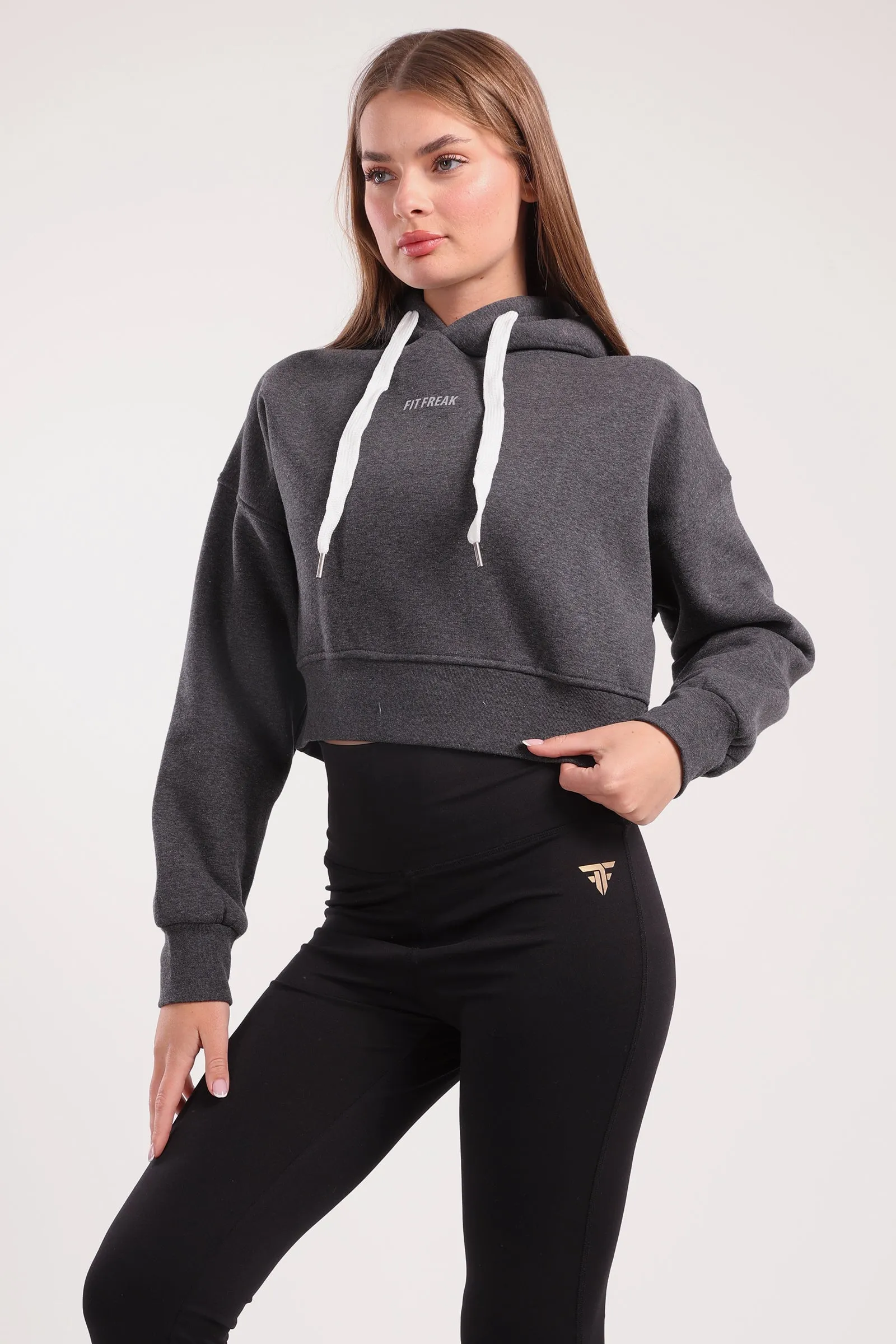 Boxy Cropped Basic Hoodie (40032) - Fit Freak