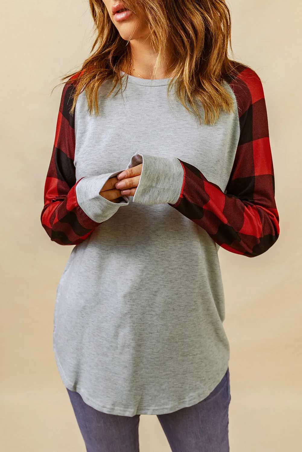 Buffalo Plaid Long Sleeve Sweatshirt