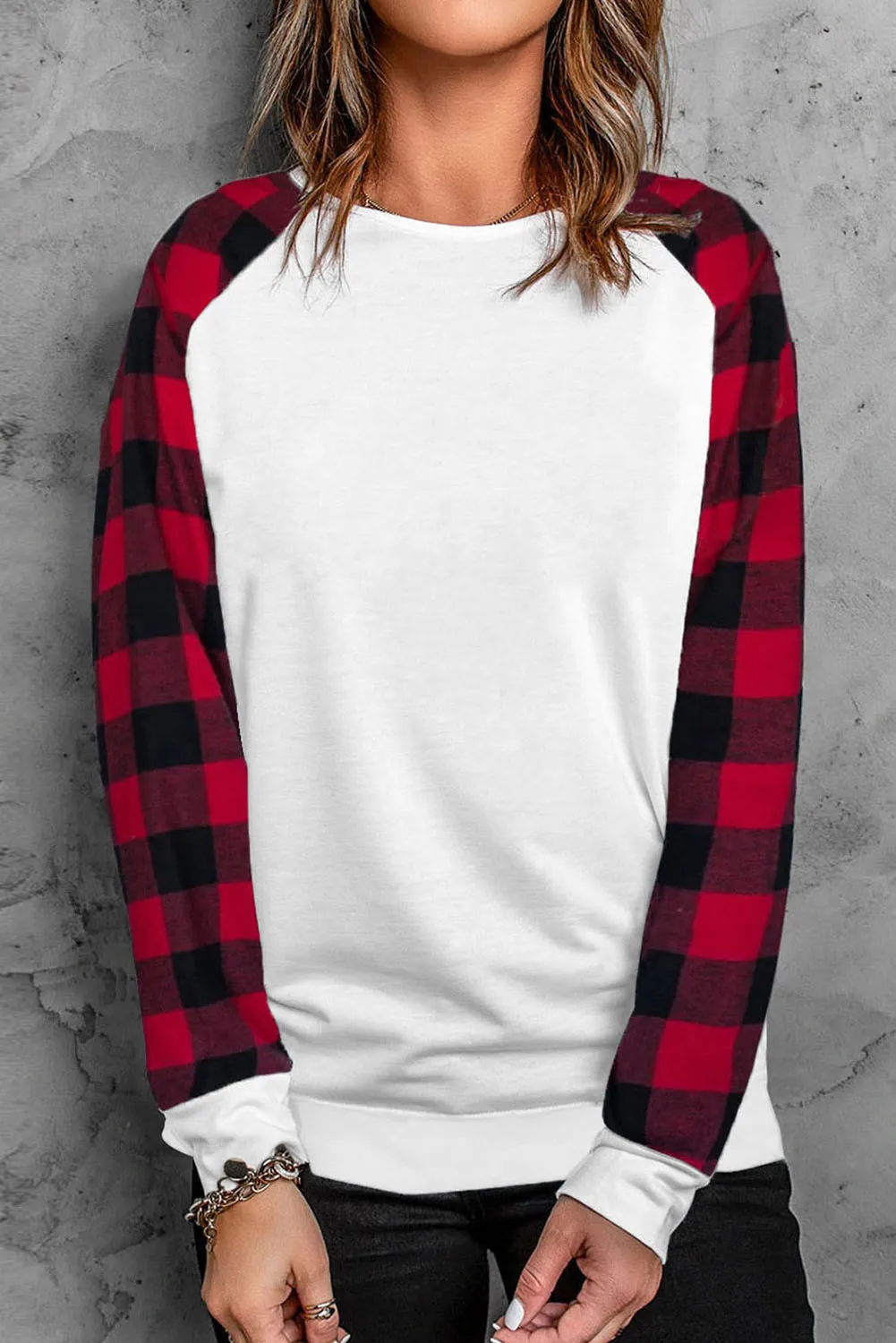 Buffalo Plaid Long Sleeve Sweatshirt