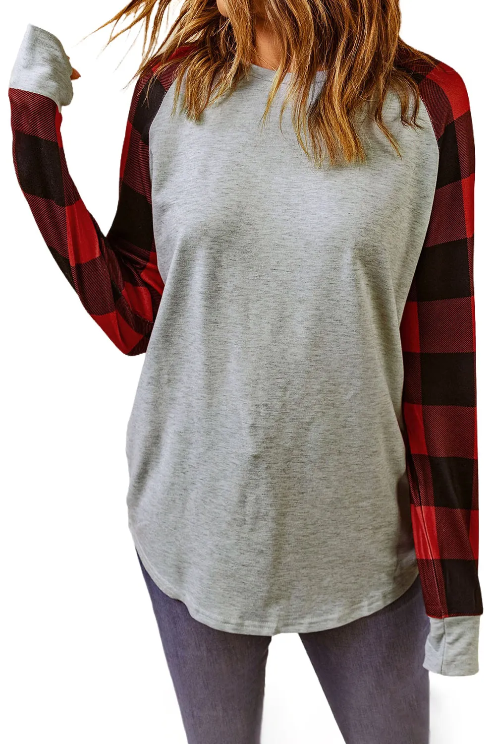 Buffalo Plaid Long Sleeve Sweatshirt