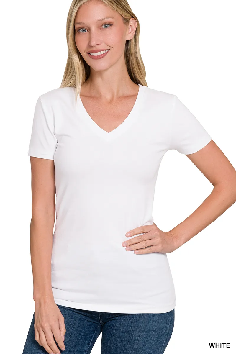 Cotton V-Neck Short Sleeve T-Shirts | Stuffology Boutique