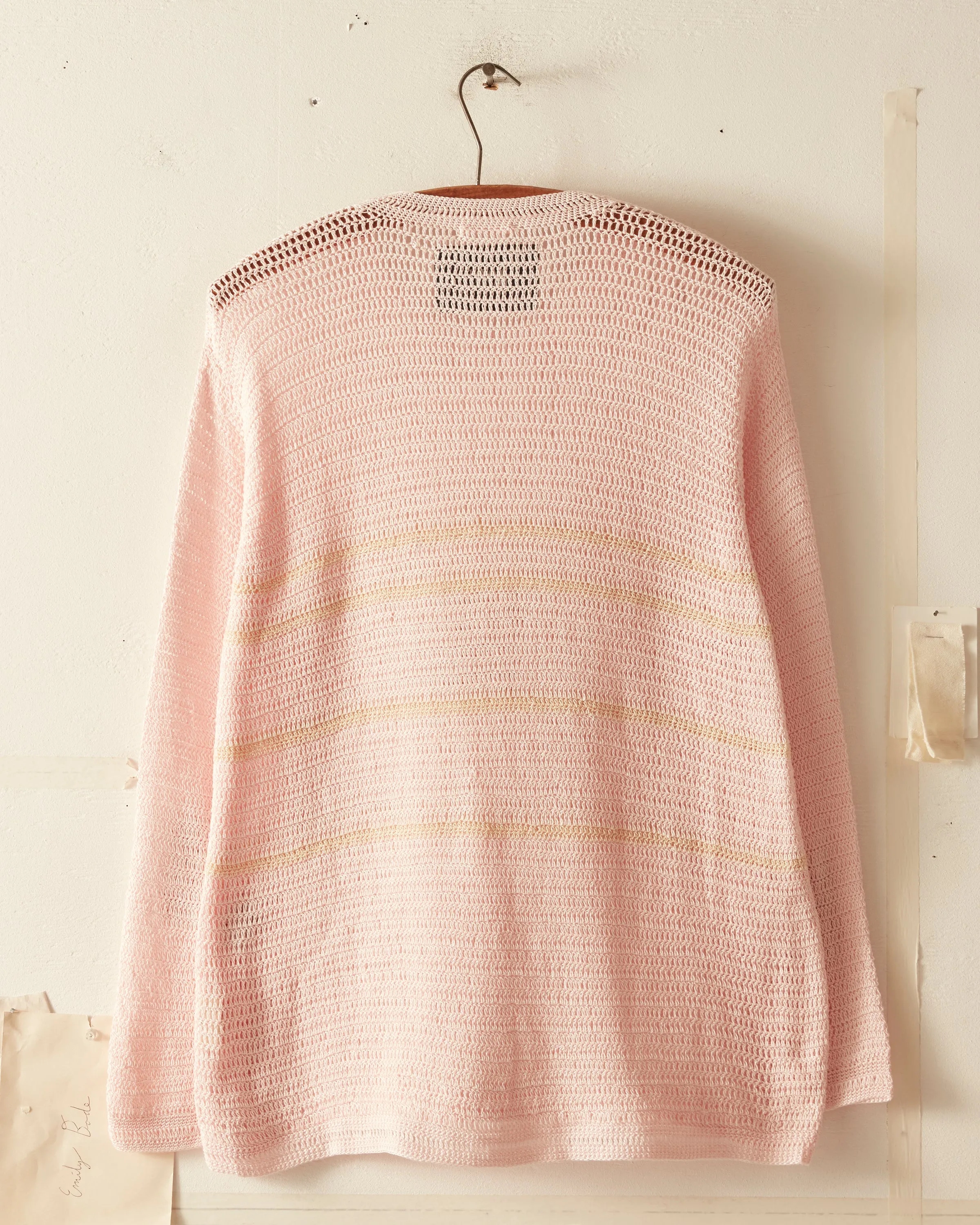 Delicate Stripe Crochet Pullover