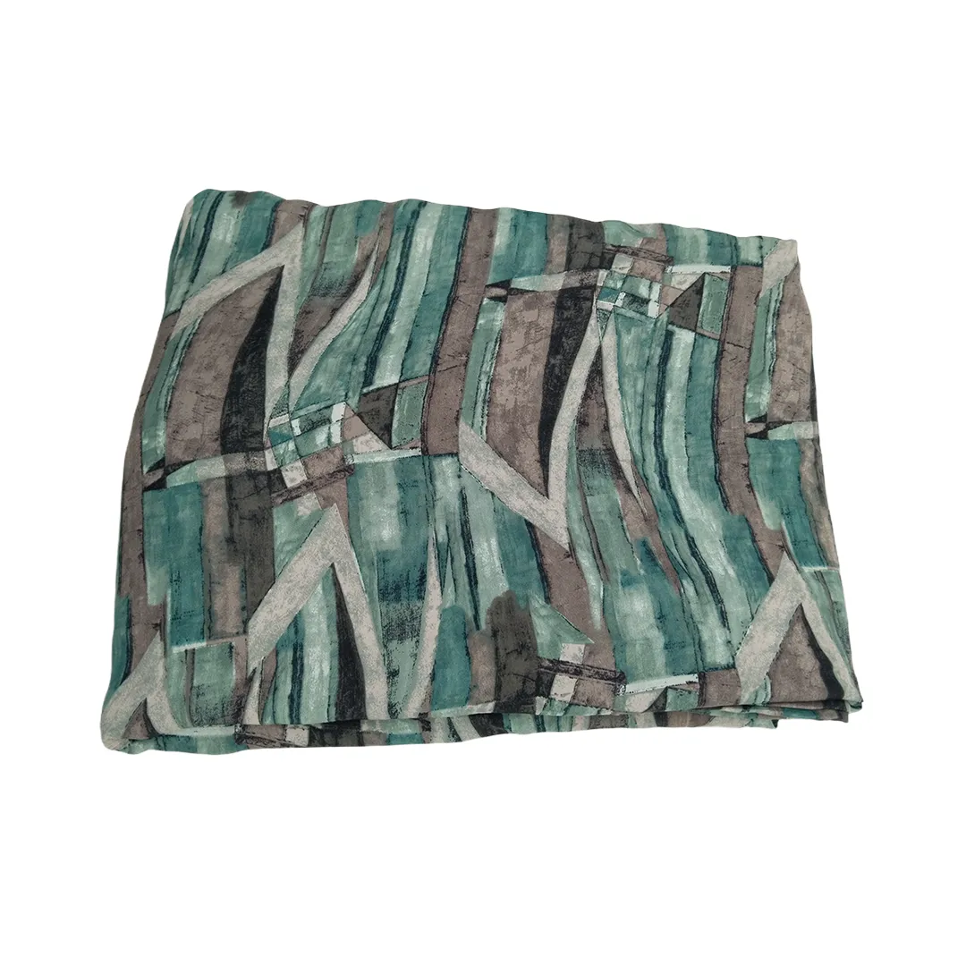 Green Shade Abstract Printed Georgette Fabric