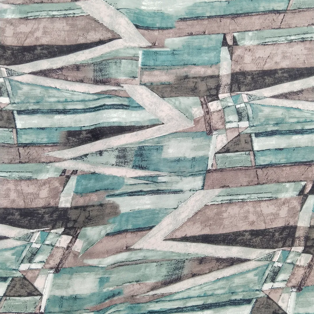 Green Shade Abstract Printed Georgette Fabric