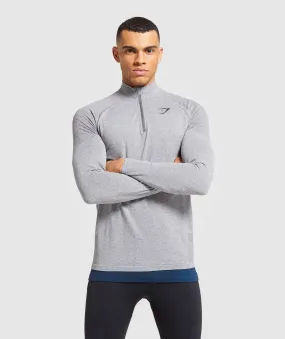 Gymshark Vital Seamless 1/4 Zip Pullover - Grey Marl