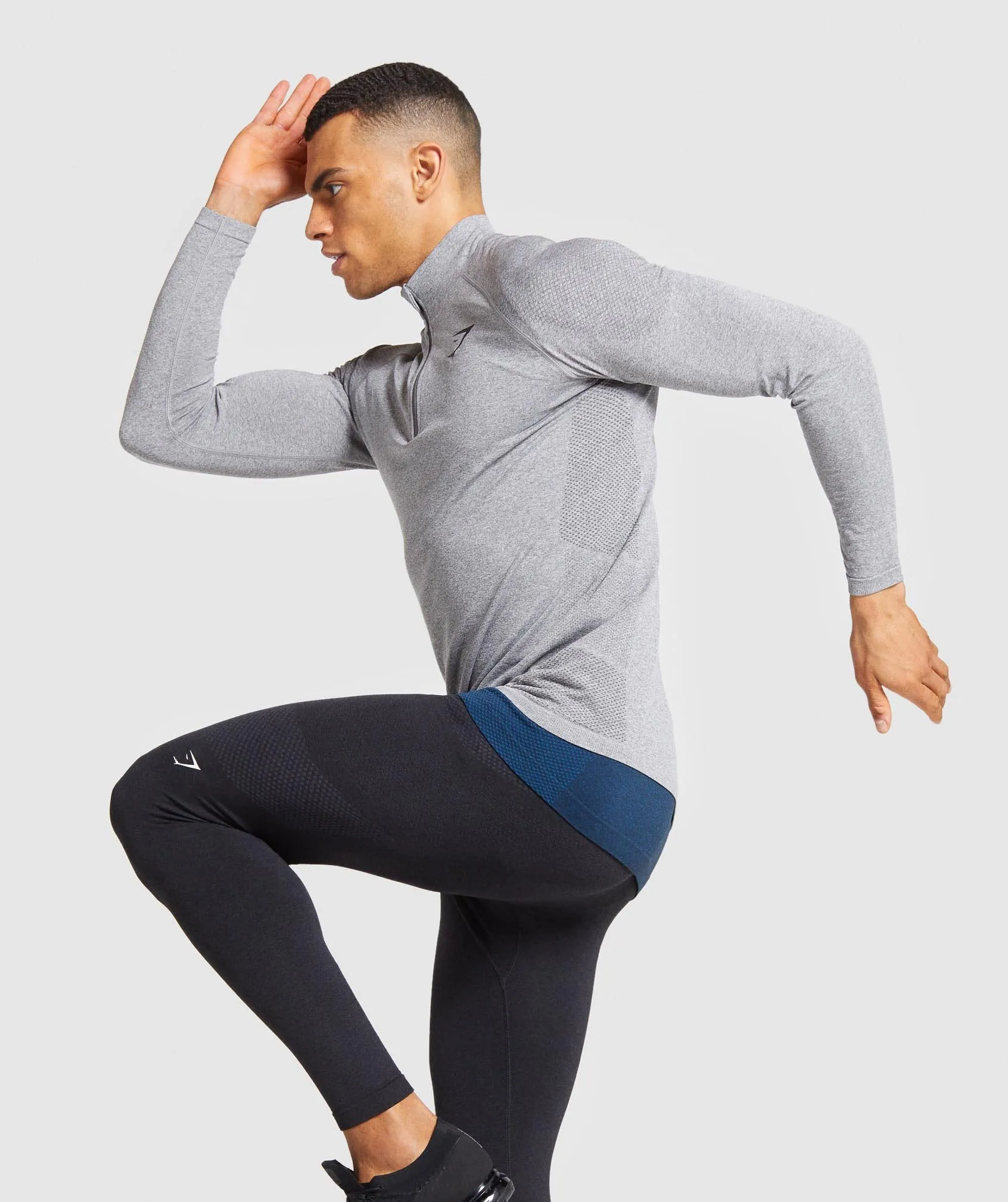 Gymshark Vital Seamless 1/4 Zip Pullover - Grey Marl