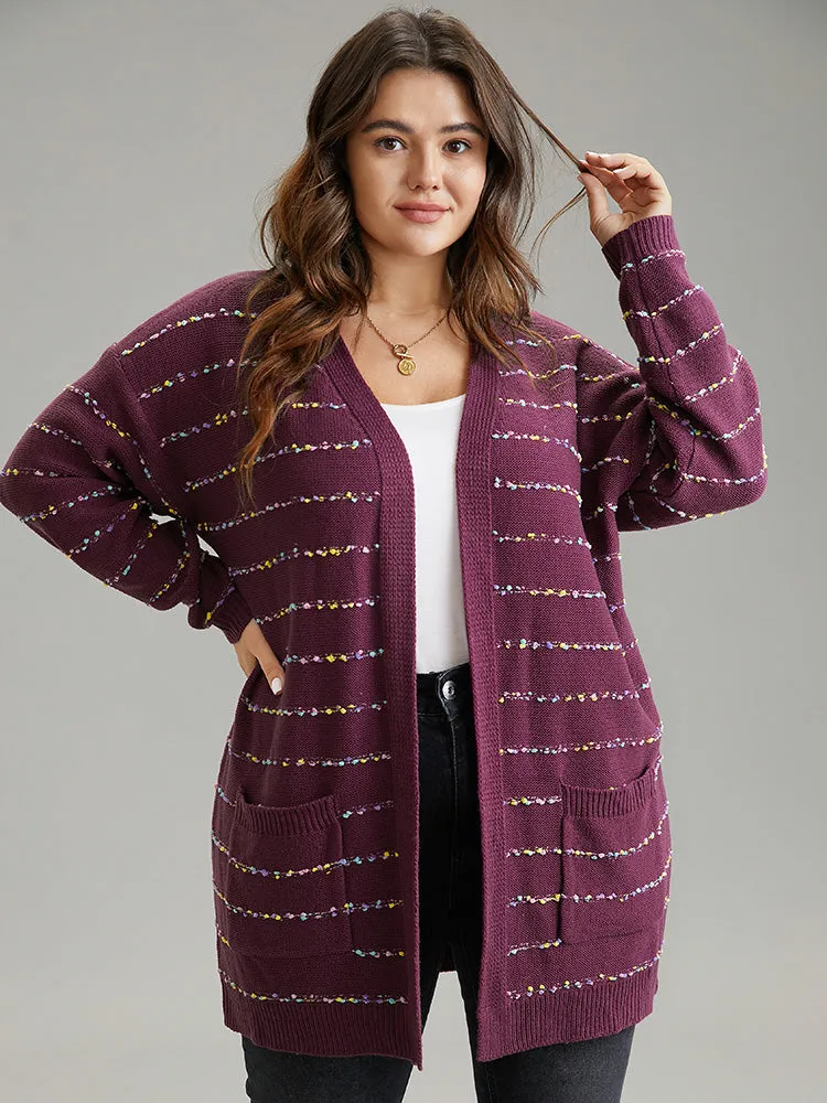 Heather Rainbow Striped Open Front Cardigan