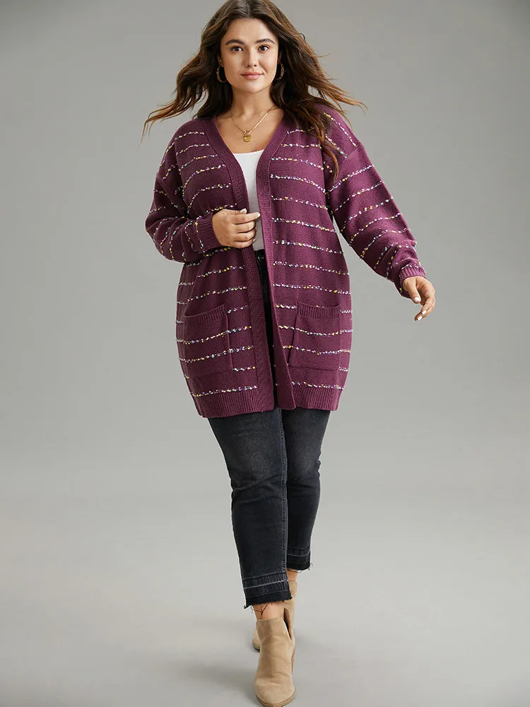 Heather Rainbow Striped Open Front Cardigan