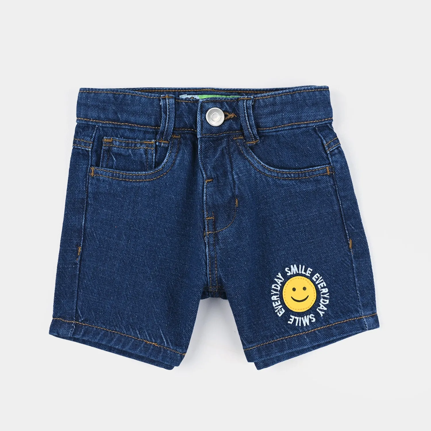 Infant Boys Denim Short Smile Every-Mid Blue