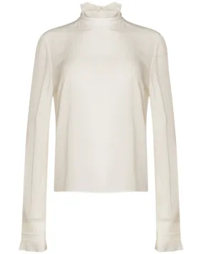 Ivory Plisse Collar Shirt