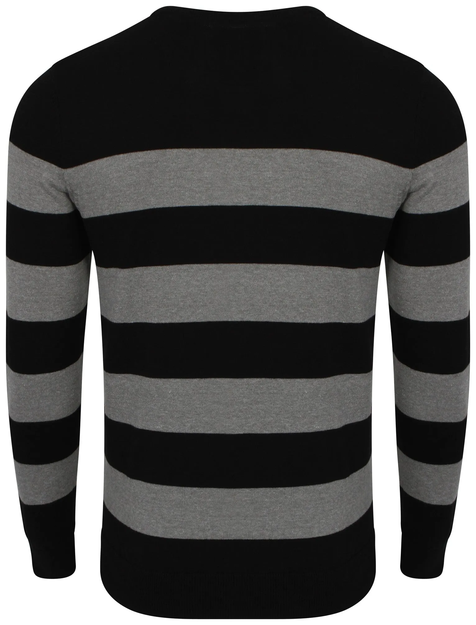 Le Shark V-neck contrast stripe jumper in balck