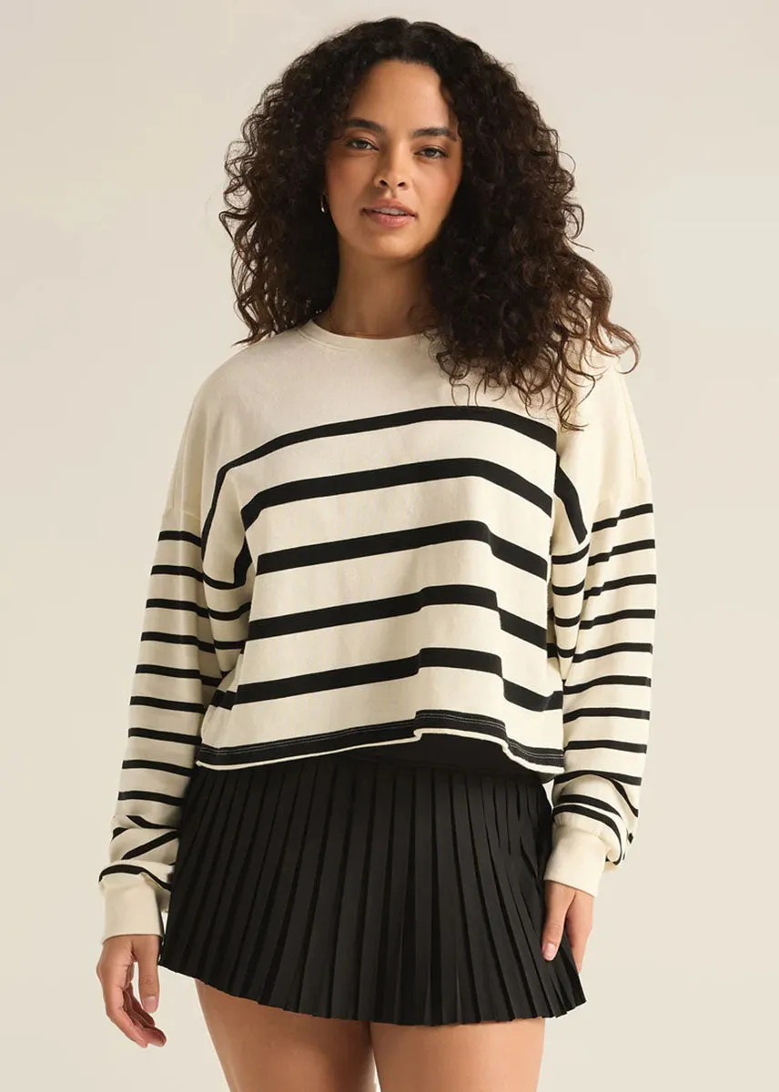 Line Up Stripe Sweatshirt - Sandstone