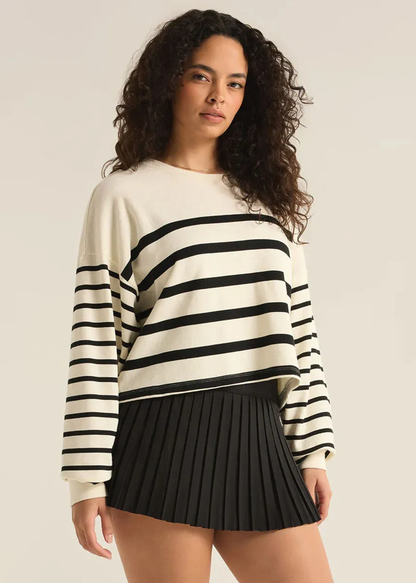 Line Up Stripe Sweatshirt - Sandstone