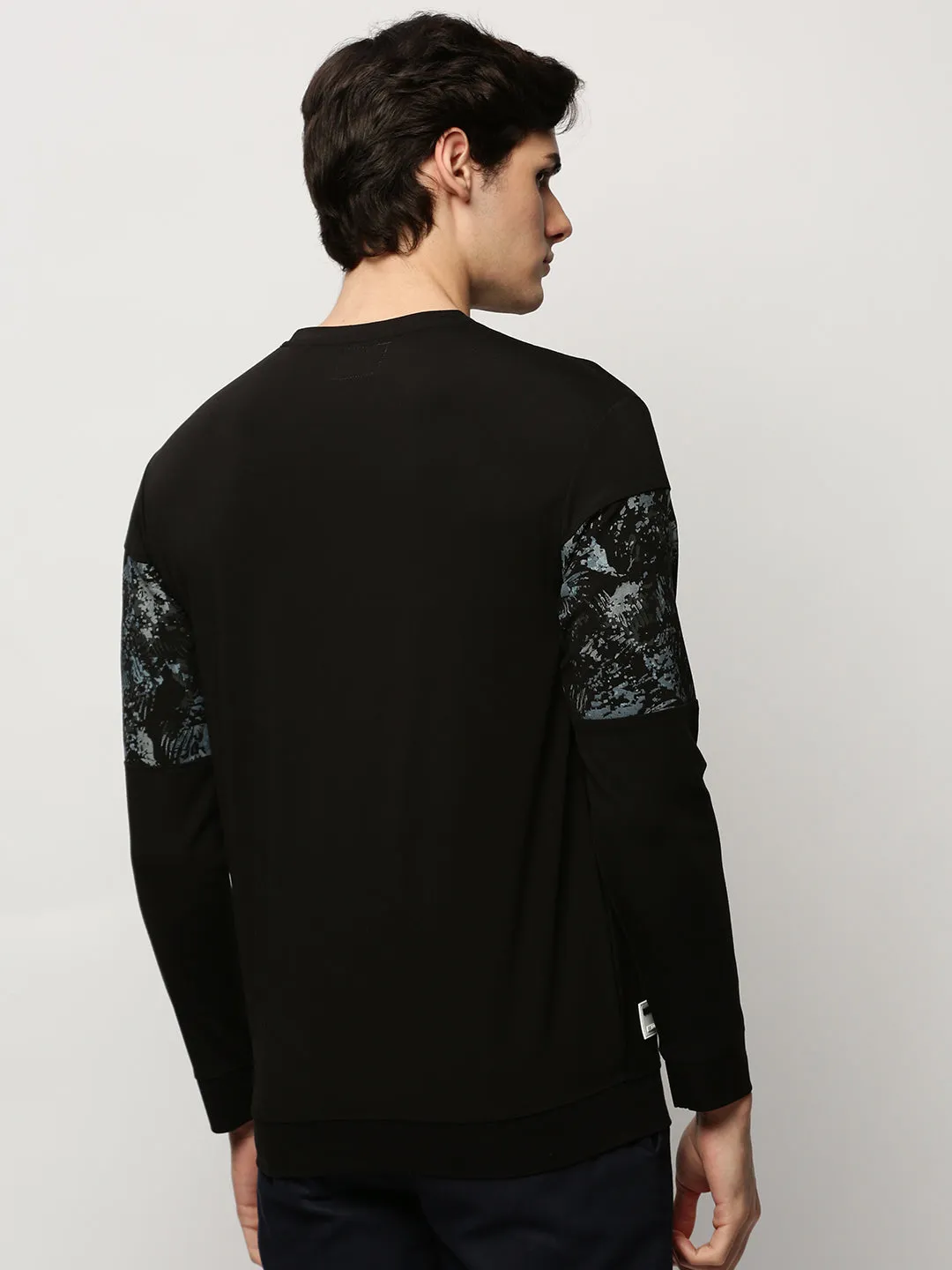 Men Black Printed Casual Sweatshirts