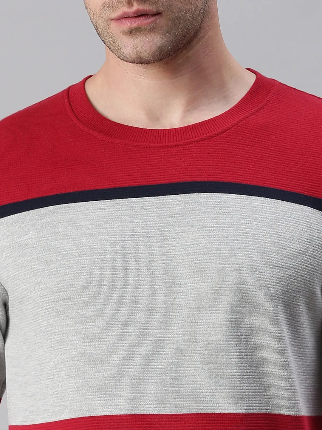 Men Colourblocked White Sweatshirt