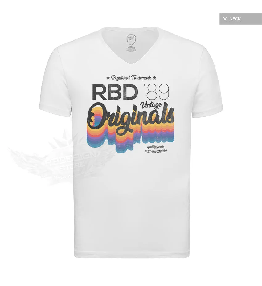 Men's White T-shirt RBD Originals Vintage Style MD879