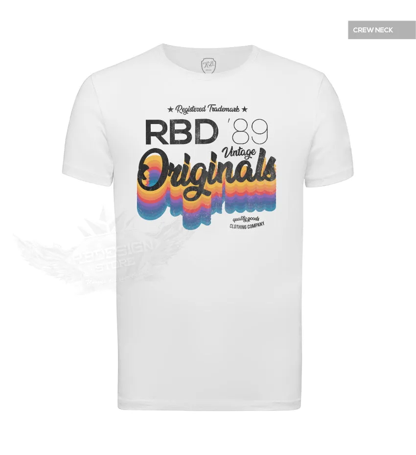 Men's White T-shirt RBD Originals Vintage Style MD879