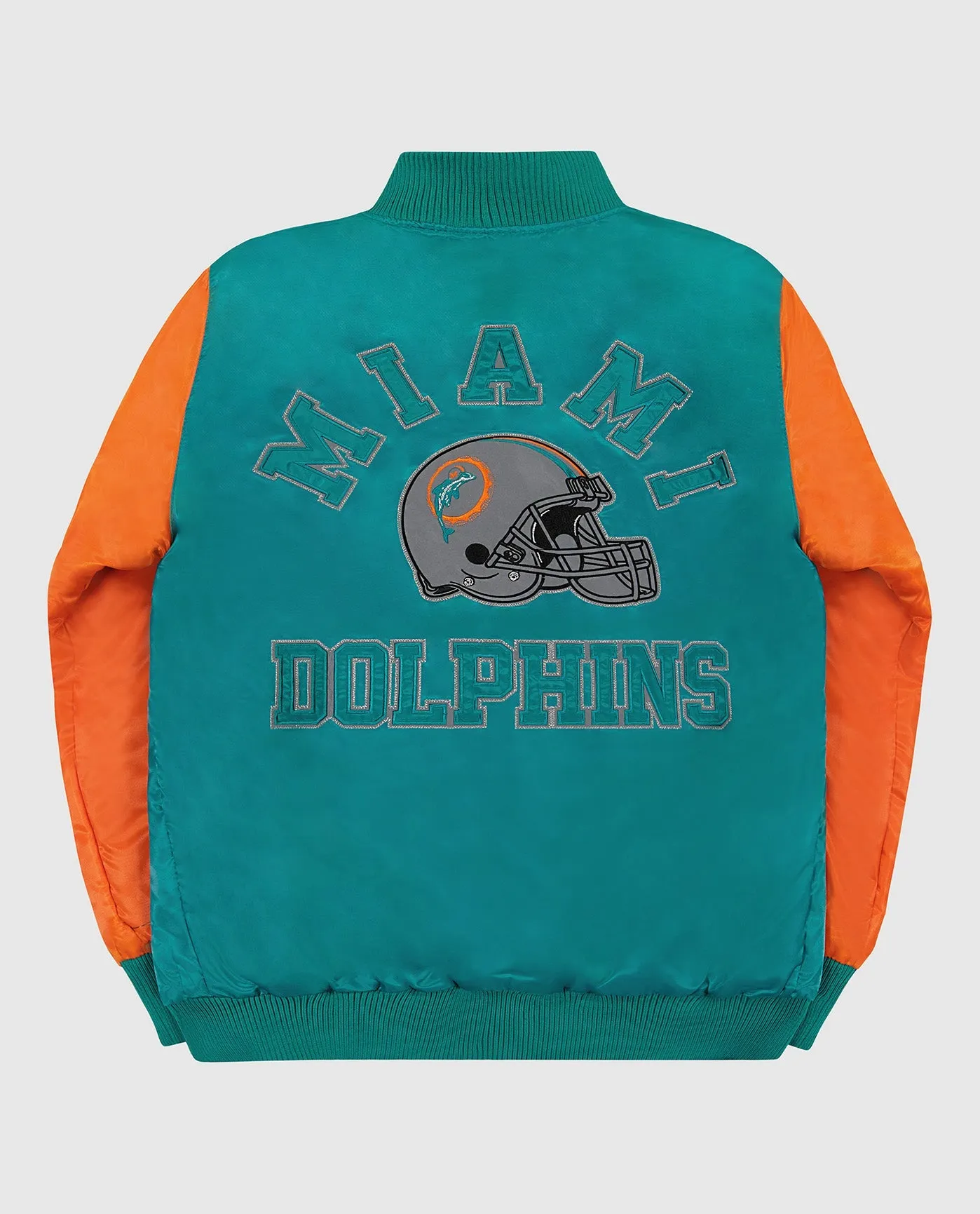 Miami Dolphins Varsity Satin Full-Snap Jacket