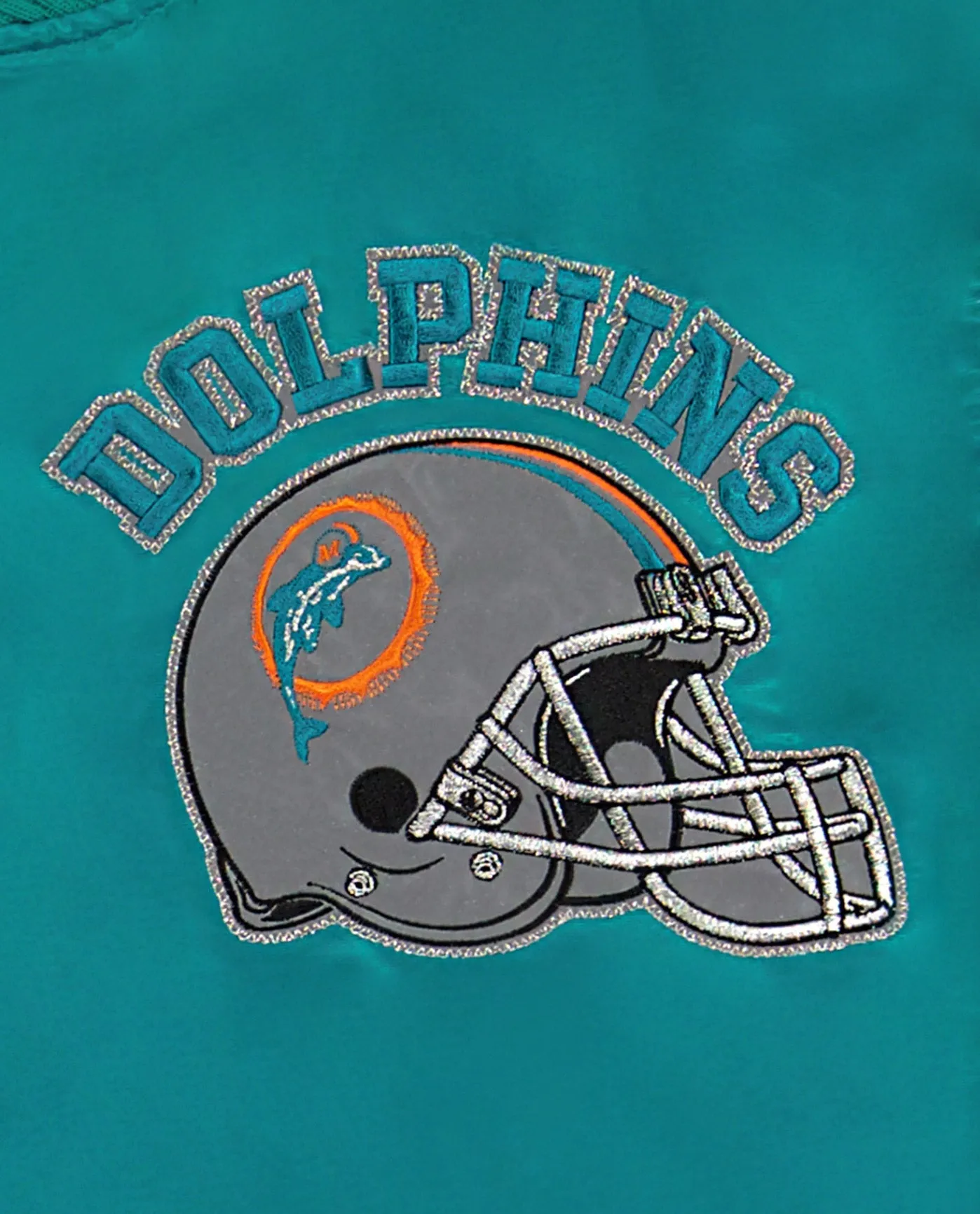 Miami Dolphins Varsity Satin Full-Snap Jacket