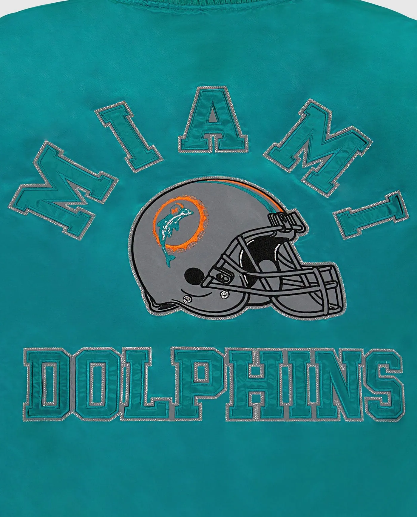 Miami Dolphins Varsity Satin Full-Snap Jacket