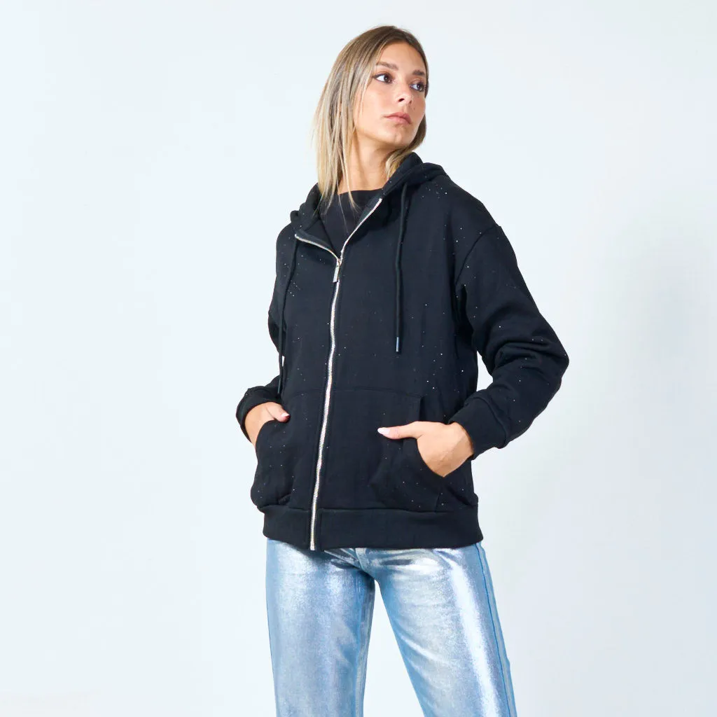 Minimalist zip-up hoodie wholesale