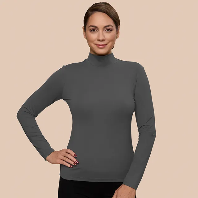 Mock Neck Long Sleeve Layering Top