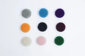 Multicolor Round Shaped Velvet Buttons