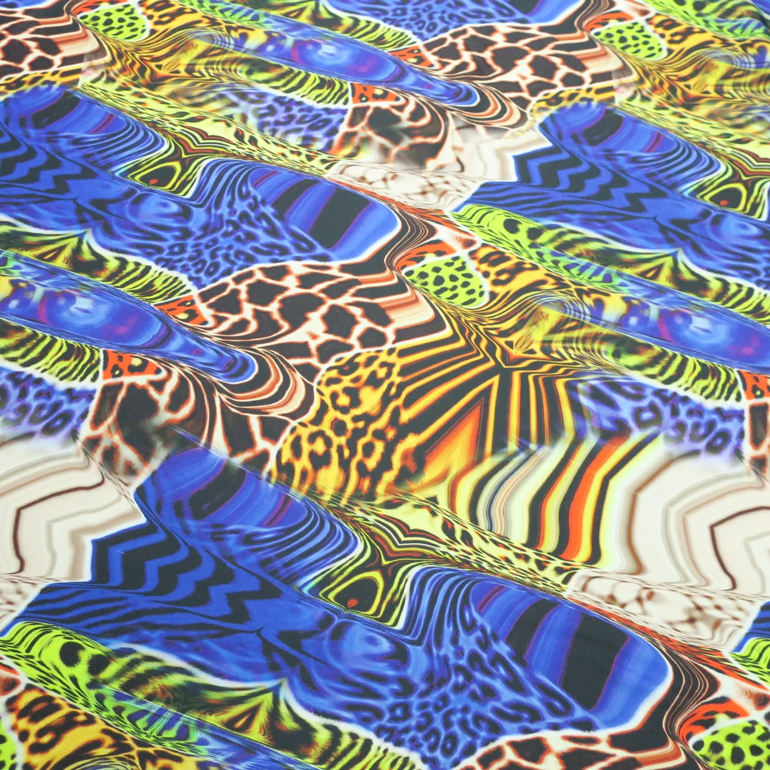 Multicolored Animal Print Charmeuse Polyester Fabric