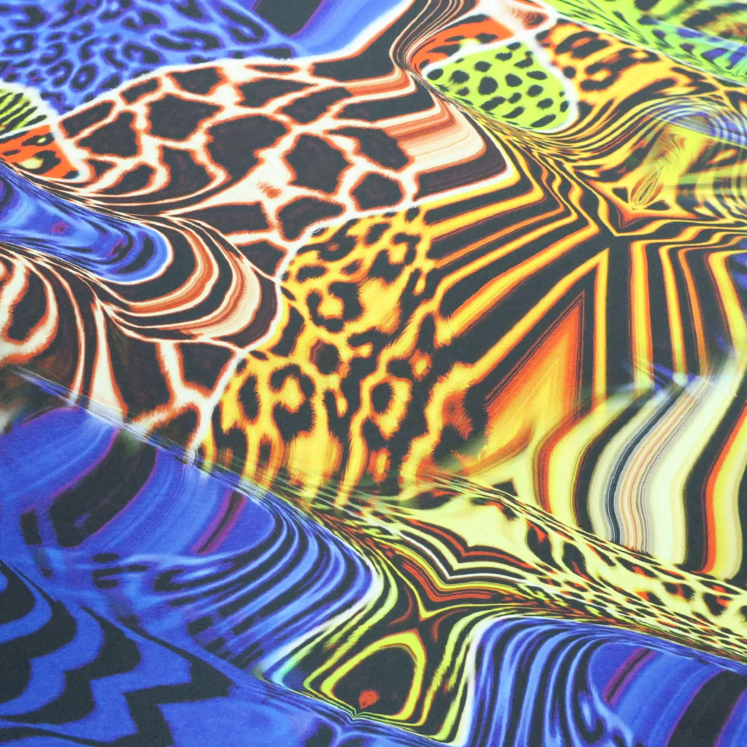 Multicolored Animal Print Charmeuse Polyester Fabric