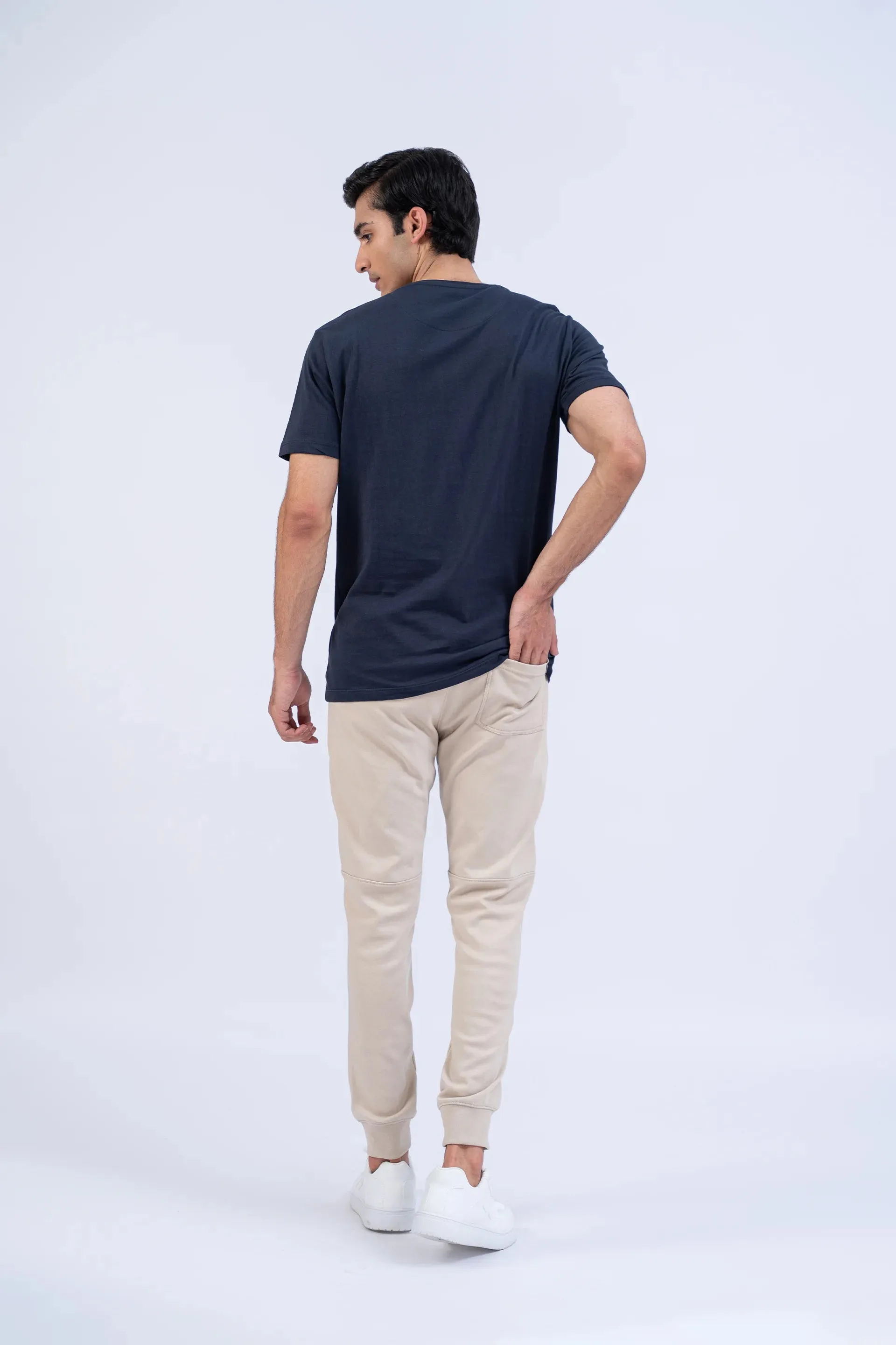 Navy Relaxed Fit Abstract T-Shirt