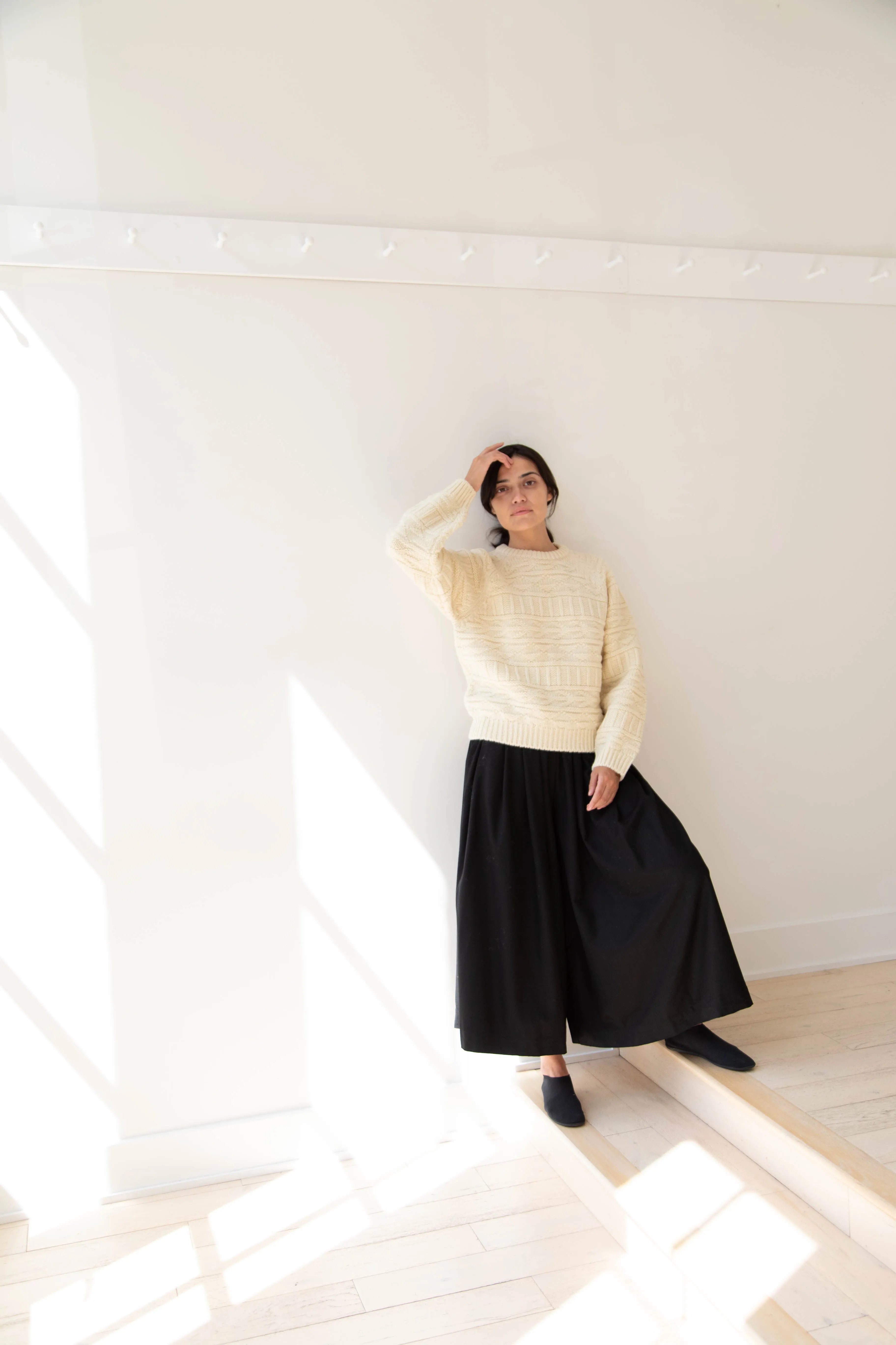 Nothing Written | Vintage Pattern Round Sweater in Ivory