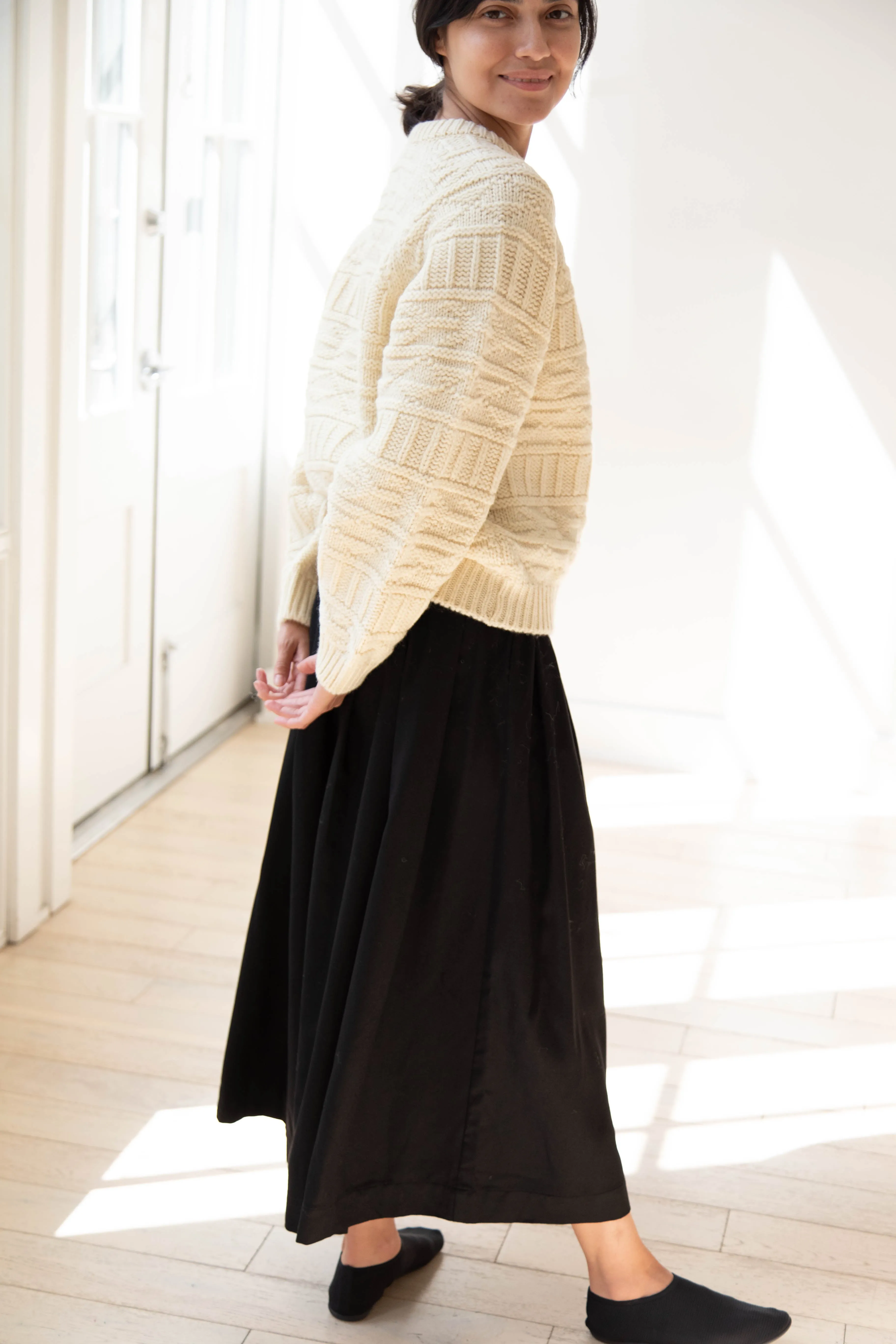 Nothing Written | Vintage Pattern Round Sweater in Ivory