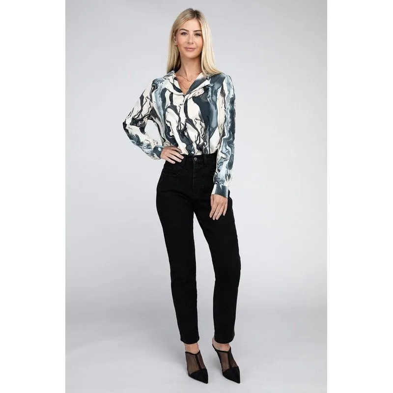 NUVI APPAREL Multicolor Buttoned down Blouse