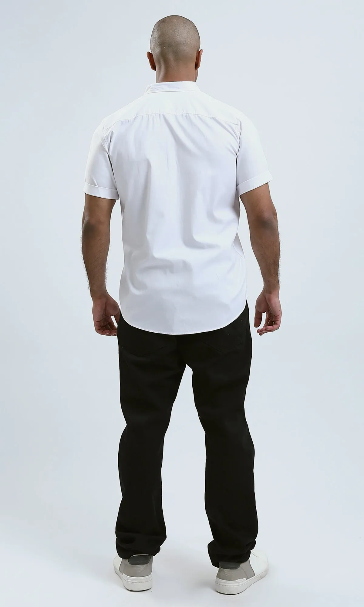 O187856 Relaxed Fit Short Sleeves White Shirt