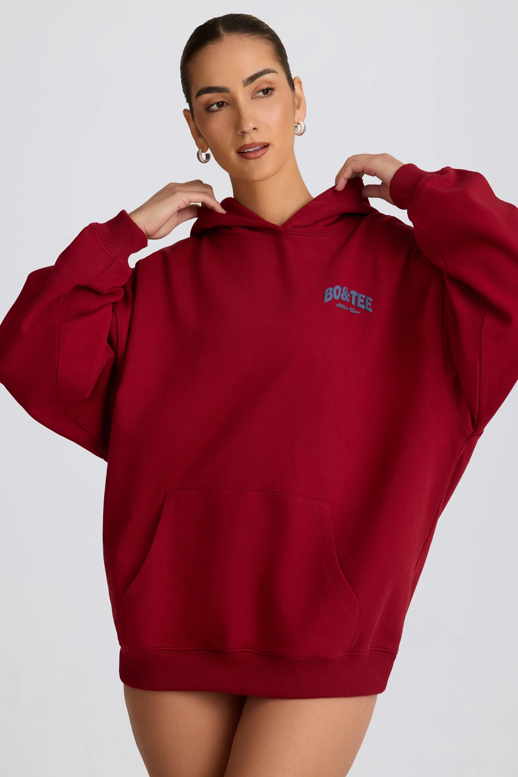 Oversized Hoodie in Burgundy