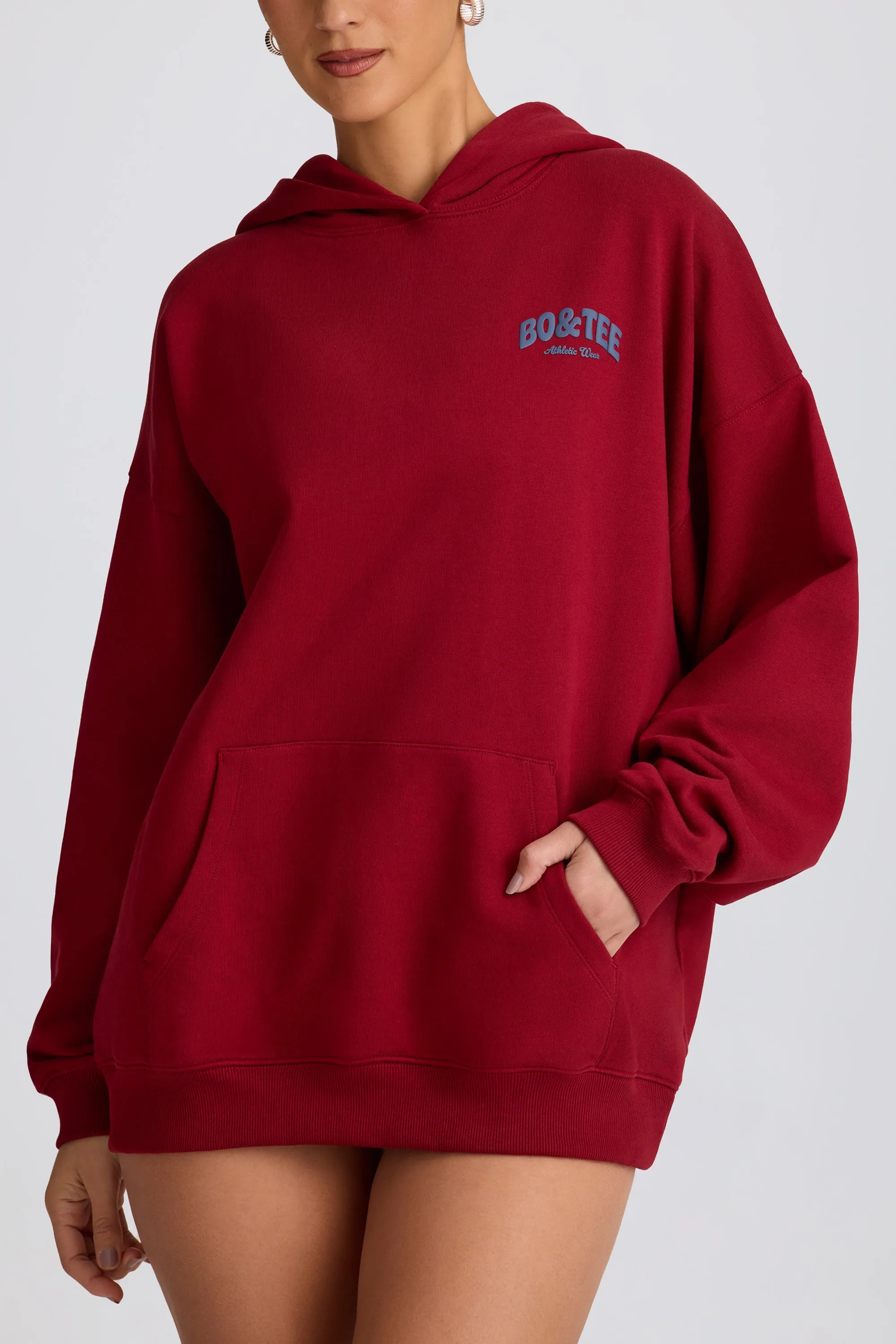 Oversized Hoodie in Burgundy