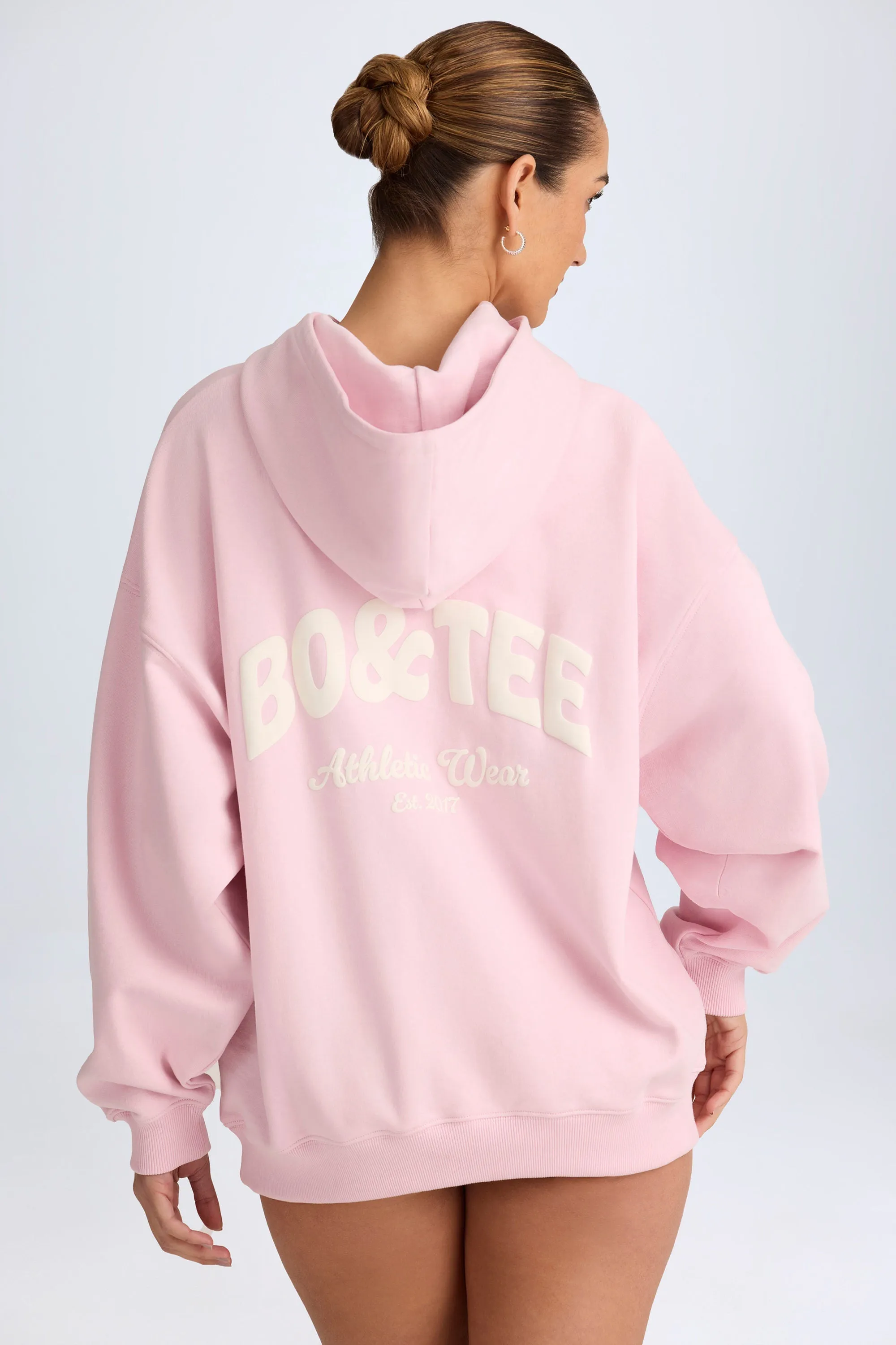 Oversized Hoodie in Soft Pink