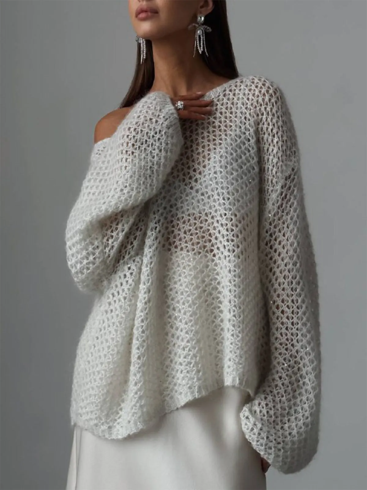 Oversized Long Graceful Sleeve Sweater