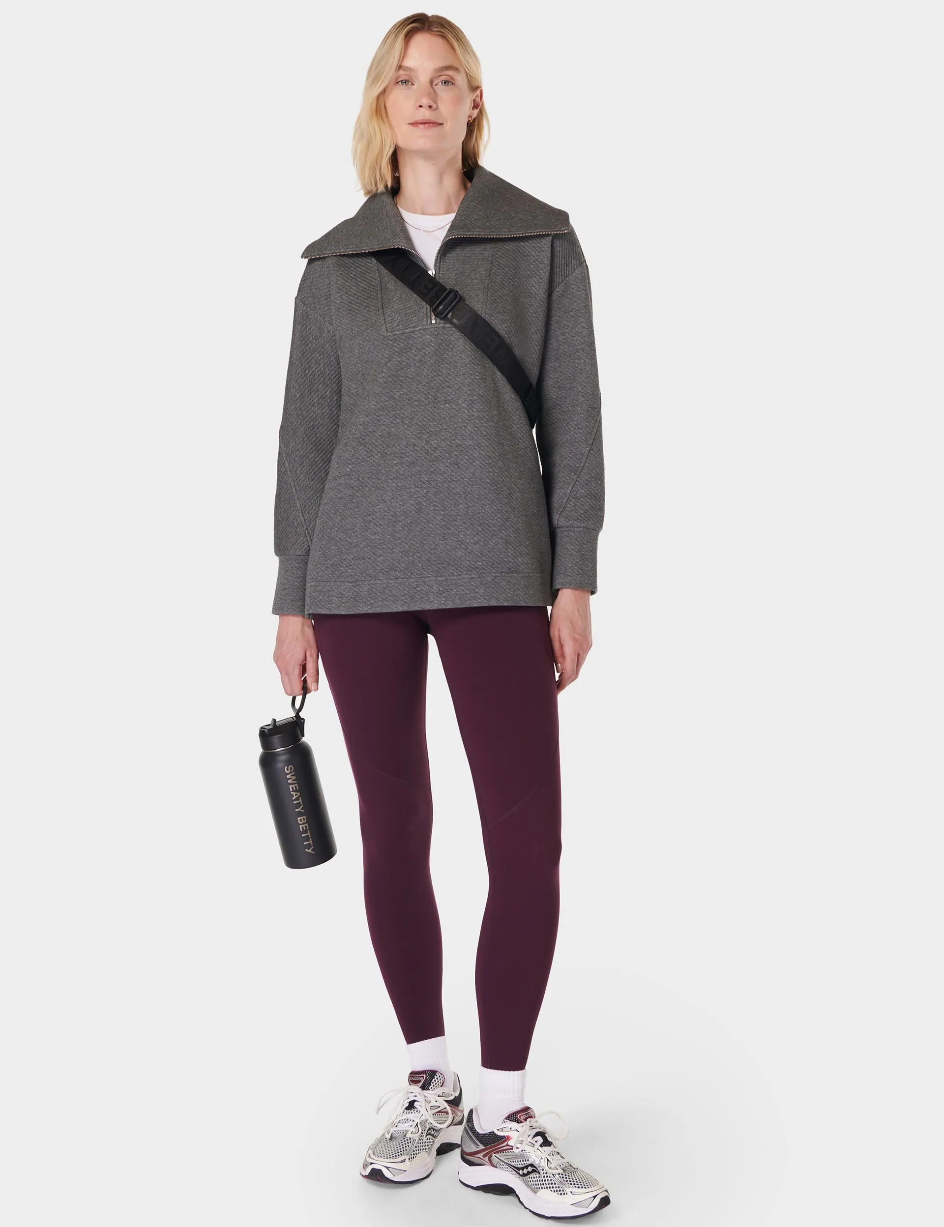 Radiant Half Zip Sweatshirt - Charcoal Grey Marl