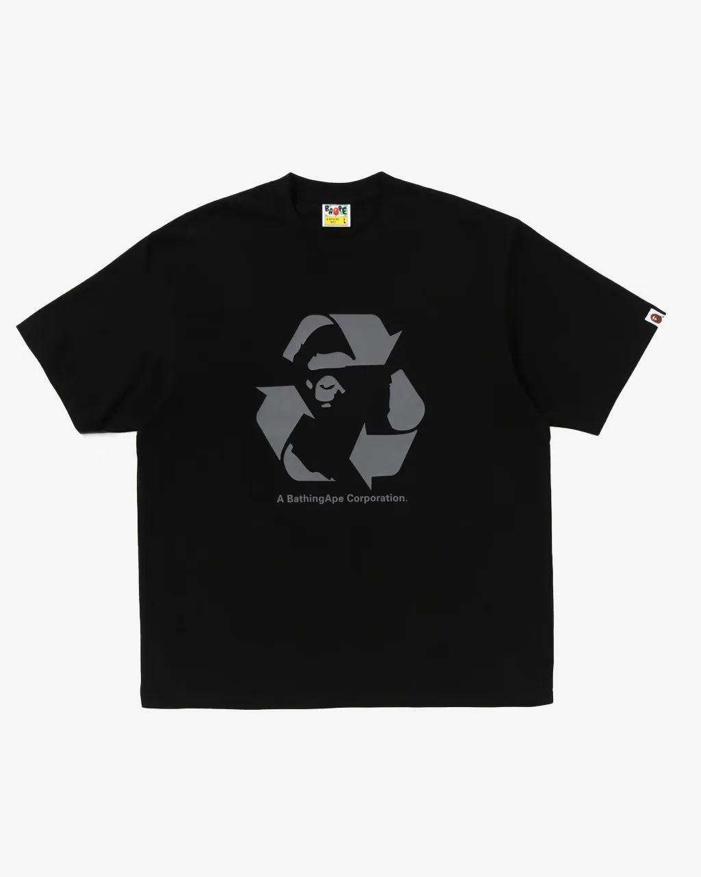 Recycle Motif Relaxed Fit Tee Black