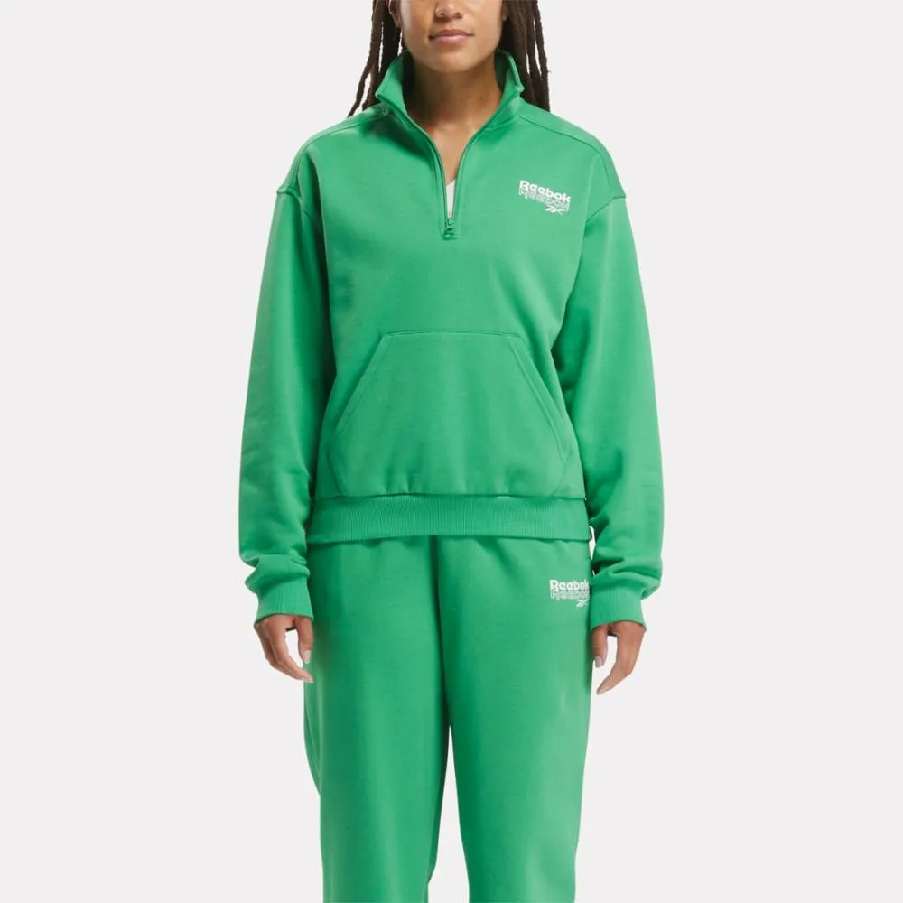 Reebok Apparel Women Reebok ID Energy Fleece Quarter-Zip SPOGRE